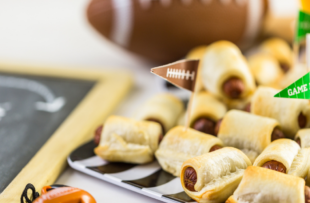 Mini Pigs In A Blanket for football game party.